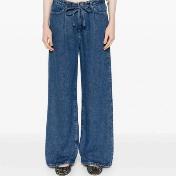 Frame Denim superdrape Drawstring Wide Leg Jean jogger in Ghost Blue Size 29 - Picture 4 of 5